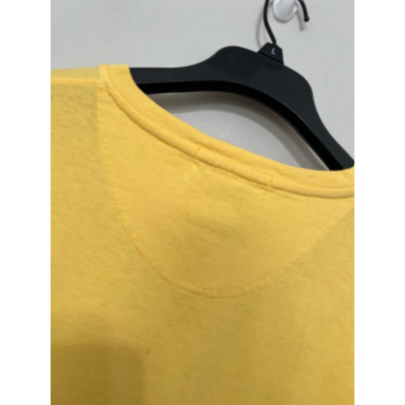 VTG Badge Shirt Mens XL Short‎ Sleeve V Neck Blue T-Shirt 100% Cotton 90s Y2K - Picture 5 of 12